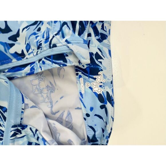 Tzu Tzu Womens Blue Abstract Splatter Print Shiloh Golf Dress Size Medium - Picture 7 of 8